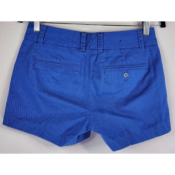 J Crew Shorts Womens 00 Blue Low Rise Distessed Chino Style Shorts - Picture 2 of 10